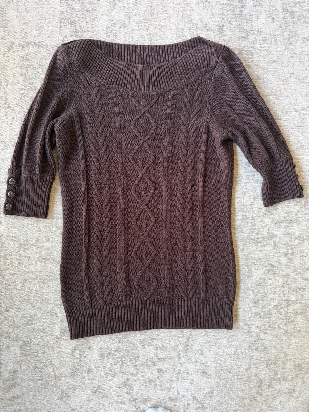 Charlotte Russe Dark Brown Cable Knit Sweater